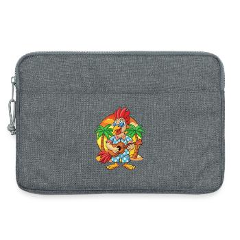Lustige Hahn Sommer Strand Sonnenbrille Hawaiianisch - Laptoptasche 13" - Grau meliert - Vorne