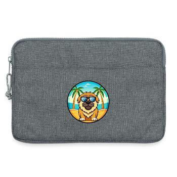 Tibetische Dogge Hunderasse Cartoon Sonnenbrille Strand - Laptoptasche 13" - Grau meliert - Vorne
