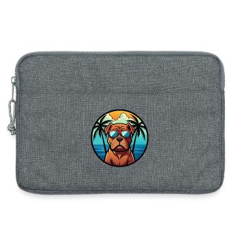Français Bordeaux Mastiff Chien Race Dessin Animé Plage - Sacoche pour ordinateur portable 13 pouces - gris chiné - Devant