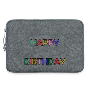 HAPPY BIRTHDAY. ANNIVERSAIRE. BON ANNIVERSAIRE - Sacoche pour ordinateur portable 13 pouces - gris chiné - Devant