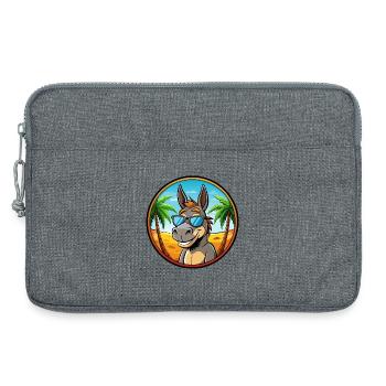 Esel Lustige Cartoon Sommer Strand Sonnenbrille Cool - Laptoptasche 13" - Grau meliert - Vorne