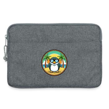 Pinguin Lustige Cartoon Sommer Strand Sonnenbrille Cool - Laptoptasche 13" - Grau meliert - Vorne