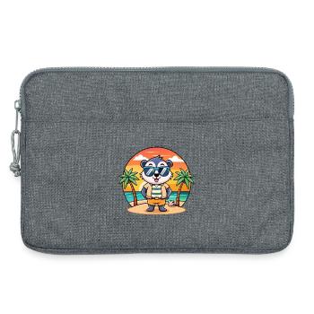 Dachs Lustige Cartoon Sommer Strand Sonnenbrille - Laptoptasche 13" - Grau meliert - Vorne