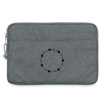 Coeur symbole cercle amour cadeau - Sacoche pour ordinateur portable 13 pouces - gris chiné - Devant