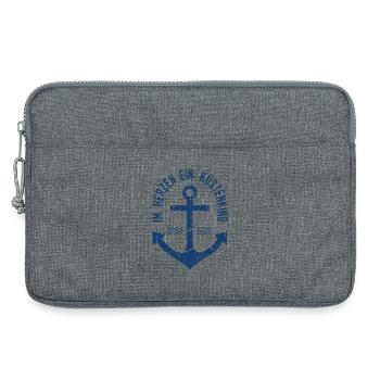 Im Herzen ein Küstenkind - Laptoptasche 13" - Grau meliert - Vorne