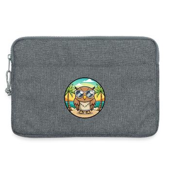 Eule Lustige Cartoon Sommer Strand Sonnenbrille Aufkleber - Laptoptasche 13" - Grau meliert - Vorne