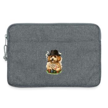 Poker Maltipoo – Royal Flush mit Stil - Laptoptasche 13" - Grau meliert - Vorne