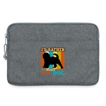 Cockapoo Hundeliebhaber Silhouette Vintage Sonnenuntergang - Laptoptasche 13" - Grau meliert - Vorne