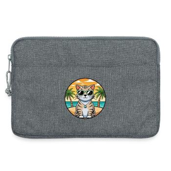 Schottische Falte Kurzhaarkatze Rasse Cartoon Strand - Laptoptasche 13" - Grau meliert - Vorne