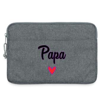 PAPA. FÊTE DES PÈRES. BONNE FÊTE PAPA. BONNE FÊTE. - Sacoche pour ordinateur portable 13 pouces - gris chiné - Devant