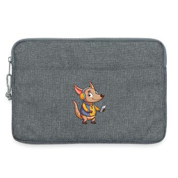 Aardvark Funny Cartoon Character Casque Musique - Sacoche pour ordinateur portable 13 pouces - gris chiné - Devant