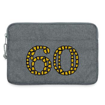 60. 60 ANS. 60e ANNIVERSAIRE. ANNIVERSAIRE 60 ANS. - Sacoche pour ordinateur portable 13 pouces - gris chiné - Devant
