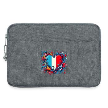 Coeur Français Vintage - Sacoche pour ordinateur portable 13 pouces - gris chiné - Devant