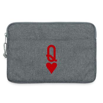 Carte à jouer au poker - Queen of Hearts - Sacoche pour ordinateur portable 13 pouces - gris chiné - Devant