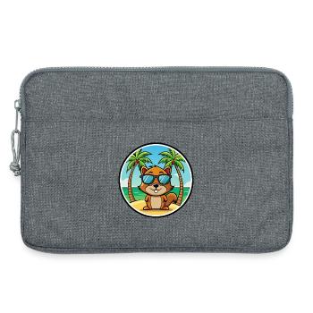 Écureuil Drôle Dessin Animé Plage Été Lunettes de soleil - Sacoche pour ordinateur portable 13 pouces - gris chiné - Devant