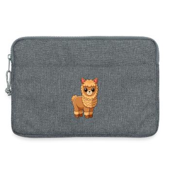 Alpaka Niedliche Maskottchen Zeichentrickfigur Kawaii - Laptoptasche 13" - Grau meliert - Vorne