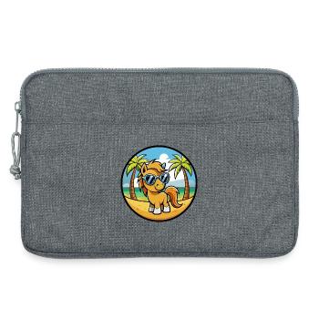 Pony Lustige Cartoon Sommer Strand Sonnenbrille Aufkleber - Laptoptasche 13" - Grau meliert - Vorne