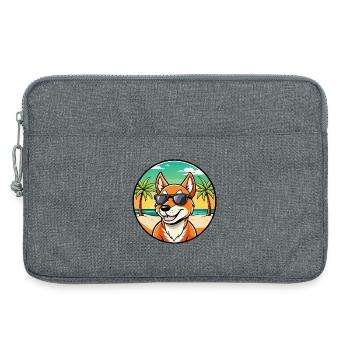 Dingo Hund Rasse Cartoon Sonnenbrille Strand - Laptoptasche 13" - Grau meliert - Vorne