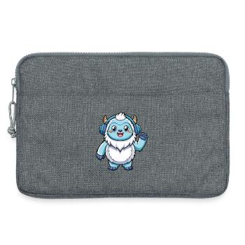 Yeti Lustige Zeichentrickfigur Kopfhörer Musik - Laptoptasche 13" - Grau meliert - Vorne