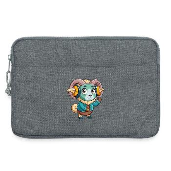 Ram Funny Cartoon Character Musique de casque - Sacoche pour ordinateur portable 13 pouces - gris chiné - Devant