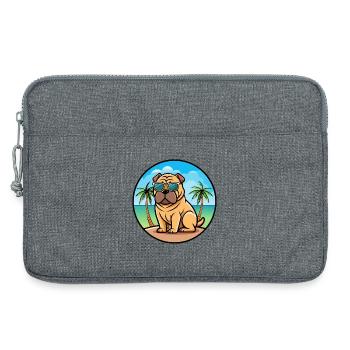 Chinesischer Shar Pei Hund Rasse Cartoon Sonnenbrille Strand - Laptoptasche 13" - Grau meliert - Vorne