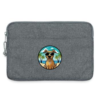 Schwarzes Maul Cur Hund Rasse Cartoon Sonnenbrille Strand - Laptoptasche 13" - Grau meliert - Vorne