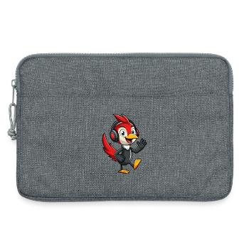 Woodpecker Funny Cartoon Character Musique de casque - Sacoche pour ordinateur portable 13 pouces - gris chiné - Devant