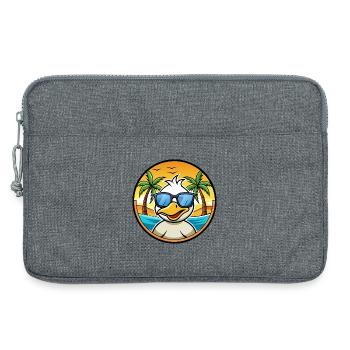 Ente Lustige Cartoon Sommer Strand Sonnenbrille Aufkleber - Laptoptasche 13" - Grau meliert - Vorne