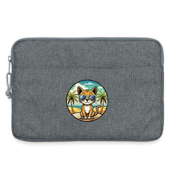 Chausie Katzenrasse Cartoon Sonnenbrille Strand - Laptoptasche 13" - Grau meliert - Vorne