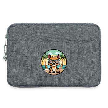 Somali Kurzhaar Katze Rasse Cartoon Sonnenbrille Strand - Laptoptasche 13" - Grau meliert - Vorne