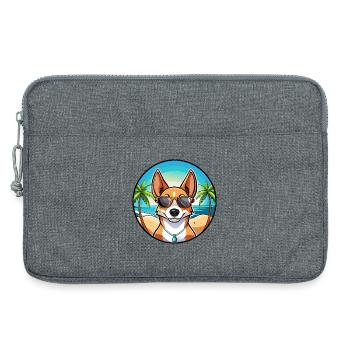 Basenji Hunderasse Cartoon Sonnenbrille Strand - Laptoptasche 13" - Grau meliert - Vorne