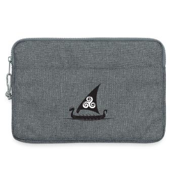 Voile de navire viking Triskel - Sacoche pour ordinateur portable 13 pouces - gris chiné - Devant