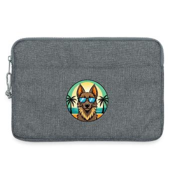 Belgischer Schäferhund Rasse Cartoon Sonnenbrille Strand - Laptoptasche 13" - Grau meliert - Vorne