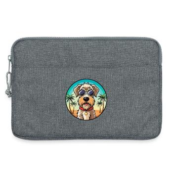 Weich beschichtete Wheaten Terrier Hunderasse Karikatur - Laptoptasche 13" - Grau meliert - Vorne