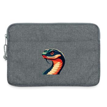 Schlange Cartoon Figur Buntes Haustier Tier - Laptoptasche 13" - Grau meliert - Vorne