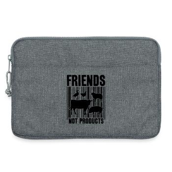 VEGAN FRIENDS NOT FOOD BARCODE - Laptoptasche 13" - Grau meliert - Vorne