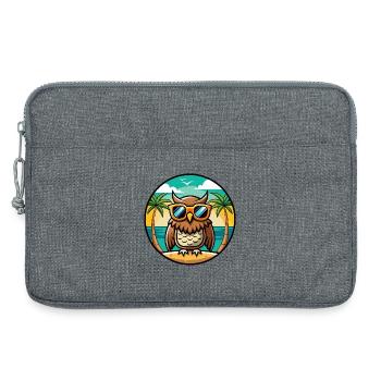 Eule Lustige Cartoon Sommer Strand Sonnenbrille Aufkleber - Laptoptasche 13" - Grau meliert - Vorne