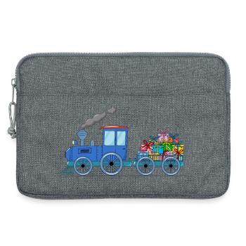 Train pour enfants avec remorque en bleu - Sacoche pour ordinateur portable 13 pouces - gris chiné - Devant