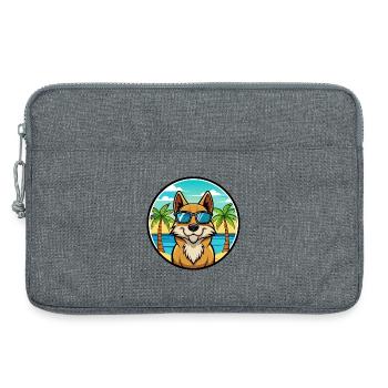 Lapponischer Hirte Hund Rasse Karikatur Sonnenbrille Strand - Laptoptasche 13" - Grau meliert - Vorne