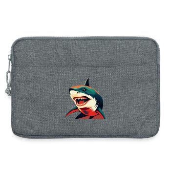 Shark Cartoon Character Colorful Pet Animal - Laptop bag 13" - heather grey - Front