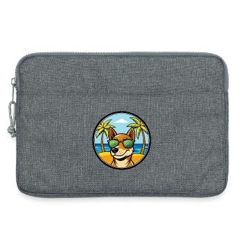 Serbischer dreifarbiger Laufhund Rasse Cartoon Strand - Laptoptasche 13" - Grau meliert - Vorne