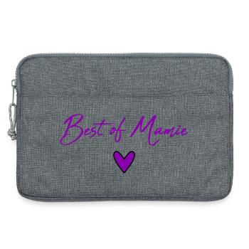 MAMIE. FÊTE DES MÈRES. BONNE FÊTE MAMIE. JE T'AIME - Sacoche pour ordinateur portable 13 pouces - gris chiné - Devant