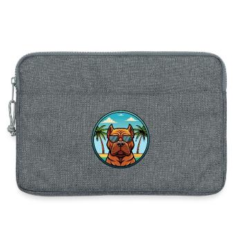Français Bordeaux Mastiff Chien Race Dessin Animé Plage - Sacoche pour ordinateur portable 13 pouces - gris chiné - Devant