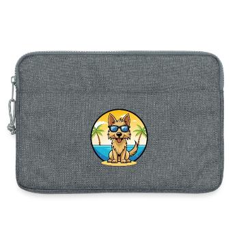 Berger Picard Hunderasse Cartoon Sonnenbrille Strand - Laptoptasche 13" - Grau meliert - Vorne