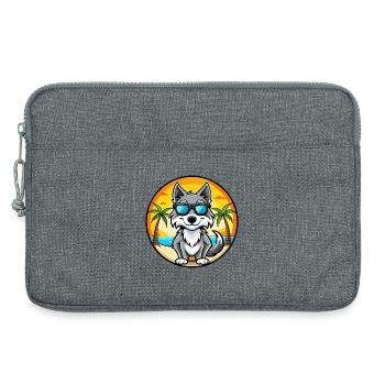 Saarloos Wolfdog Rasse Cartoon Sonnenbrille Strand - Laptoptasche 13" - Grau meliert - Vorne