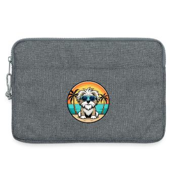 Malteser Shih Tzu Hund Rasse Cartoon Sonnenbrille Strand - Laptoptasche 13" - Grau meliert - Vorne