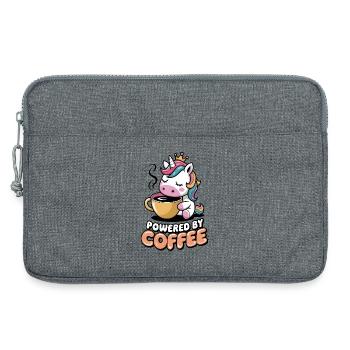 Propulsé par le café - Sacoche pour ordinateur portable 13 pouces - gris chiné - Devant