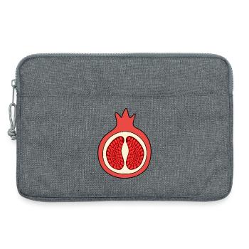 Granatapfel Apfel Frucht rot rote Früchte vegan - Laptoptasche 13" - Grau meliert - Vorne