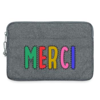 MERCI. MAÎTRESSE. MAÎTRE. MERCI MAÎTRESSE - Sacoche pour ordinateur portable 13 pouces - gris chiné - Devant