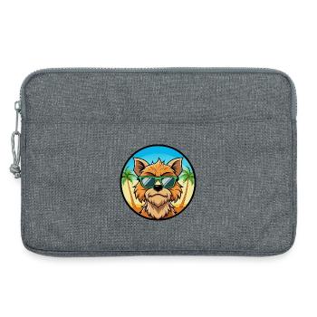 Griffon Bruxellois Hunderasse Cartoon Sonnenbrille - Laptoptasche 13" - Grau meliert - Vorne